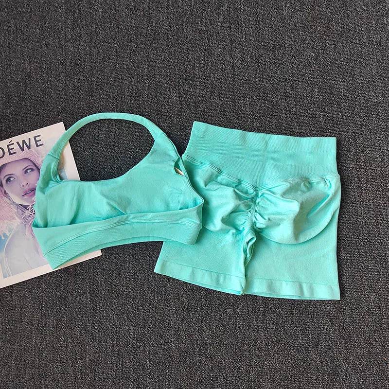 Seamless Halter Sports Shorts Set - P12 Hub Europe