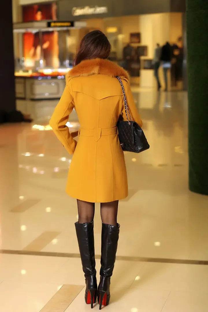 Warm Korean Fur Collar Coat - P12 Hub Europe
