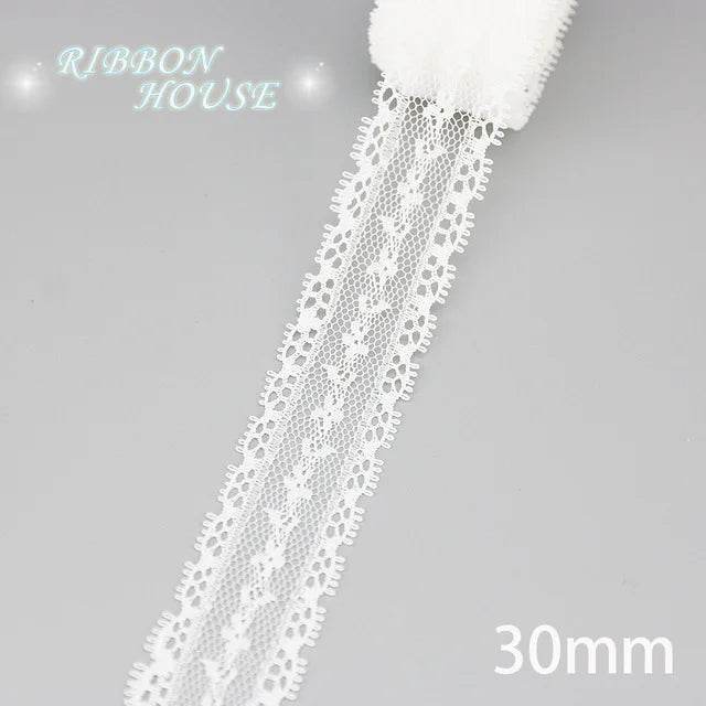 (5 yards/roll) white Lace ribbon fabric Webbing Decoration Lovely gift packing polyester Material - P12 Hub Europe