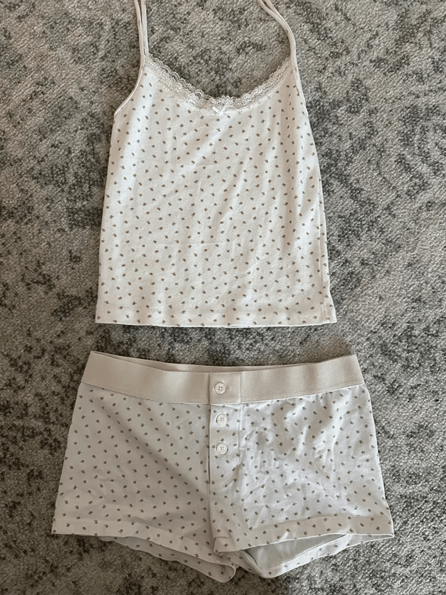 Sweet Strawberry Eyelet Shorts Set - P12 Hub Europe