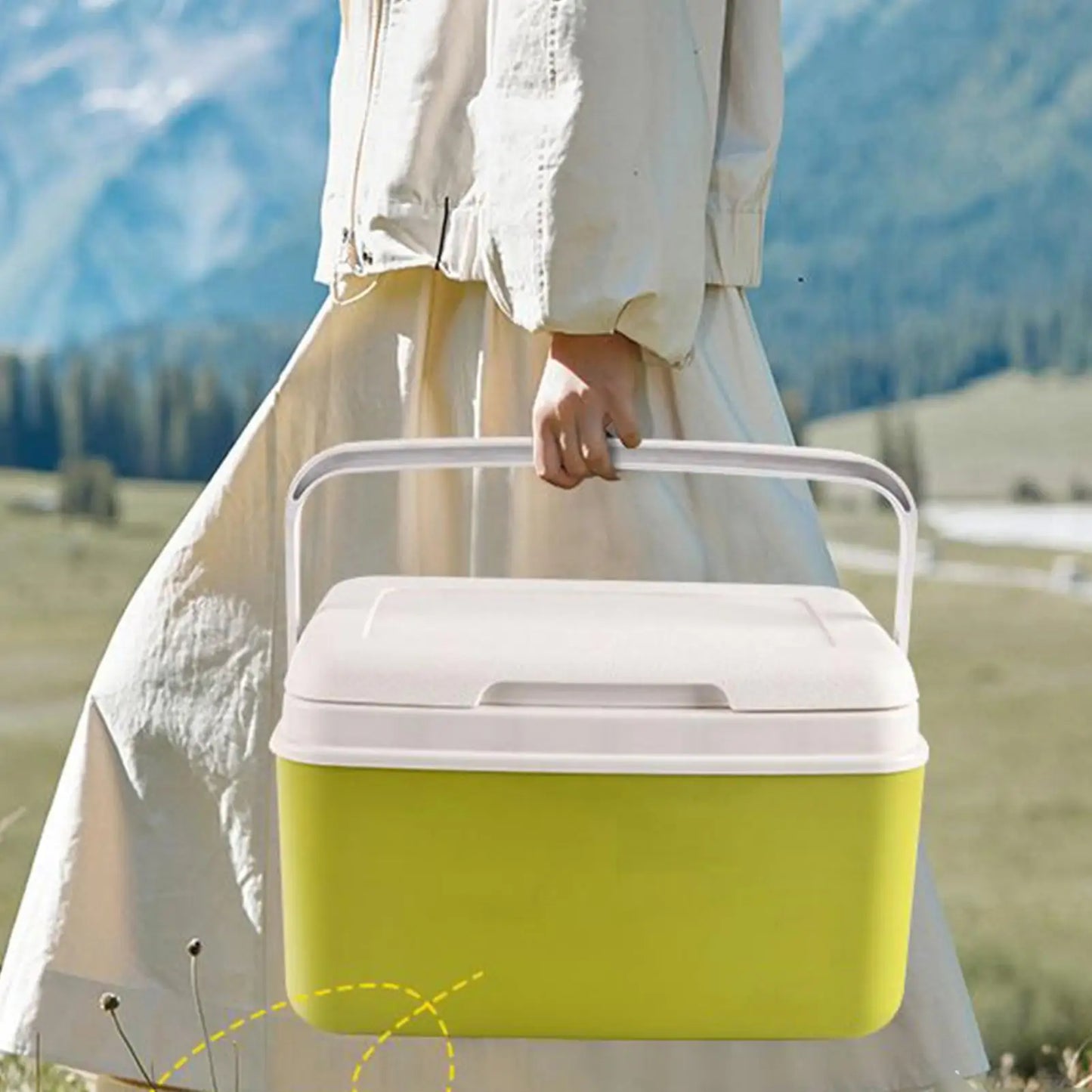 Camping Cooler Hard Insulated Cooler Lunch Box With Handle 15L Capacity Beverage Chiller Outdoor Camping Cooling Accessories For
