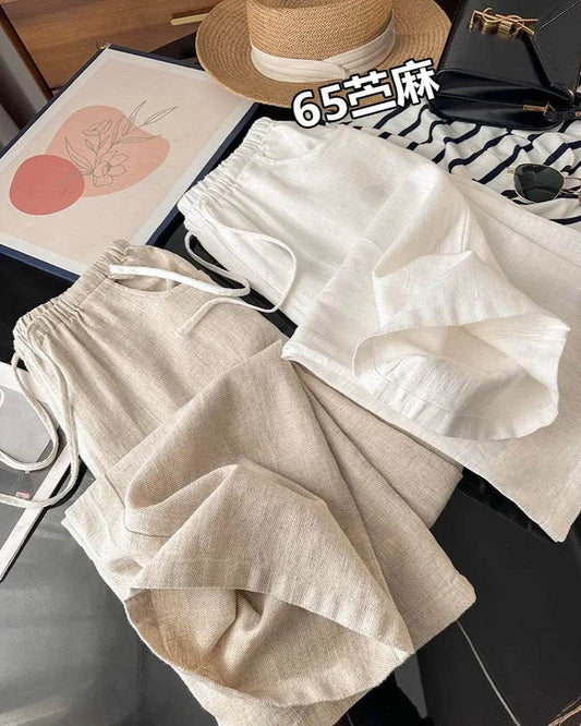 Women's Washed Linen Wide Pants - P12 Hub Europe