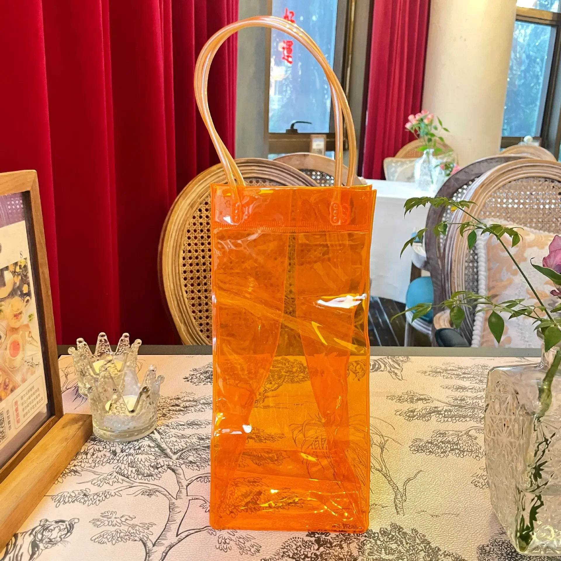Ice Wine Bags PVC Anti-leakage Ice Bag Transparent Refrigerated Champagne Red Wine Bottle Whisky Eco-friendly Portable Ice Bags - P12 Hub Europe