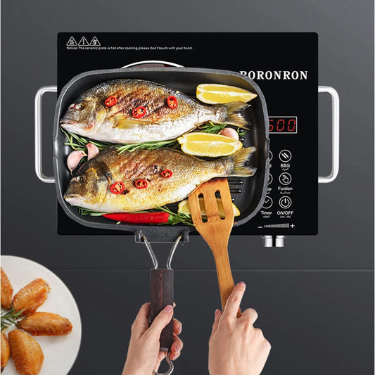 Electric Induction Cooker Black Microcrystalline Panel Induction Cooker Electric Heater Household Hot Pot 3500W High Power