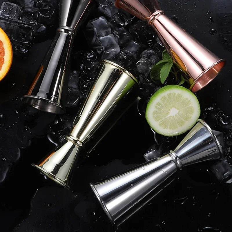 2PCS 30/60ml Cocktail Wine Shaker Measure Cup Stainless Steel Double Shot Drink Spirit Measure Jigger Kitchen Supplies gadget - P12 Hub Europe
