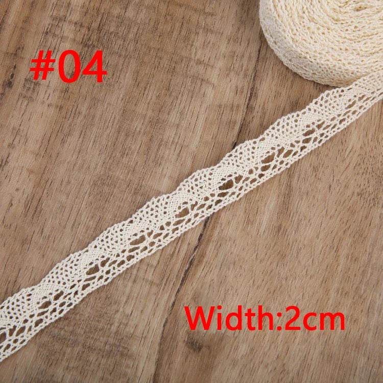 5 Meters Cotton Lace Trim Ribbon Beige Sewing Trim Lace Ribbon Crochet Lace Fabric DIY Wedding Party Craft Christmas Gift Decor - P12 Hub Europe