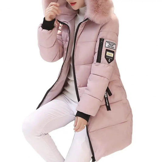 Women's Long Fur Collar Parka - P12 Hub Europe
