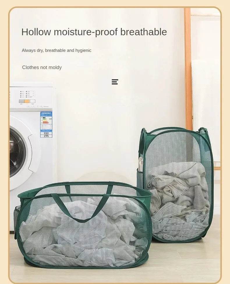 Durable Collapsible Mesh Laundry Hamper - P12 Hub Europe