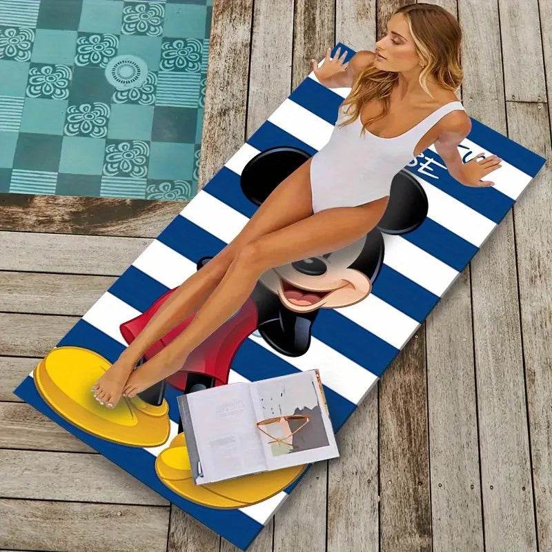 Disney Mickey Mouse Striped Beach Towel: Fun in the Sun! Suitable for towels, bath towels, beach towels, gifts - P12 Hub Europe