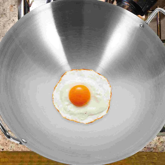Round Bottom Kitchen Utensil Stainless Steel Wok Fry Pot Cooking Pan Kitchen Utensil Gas Stove Compatible Cookware Dining Bar - P12 Hub Europe