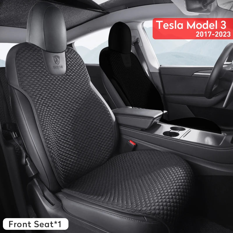 For Tesla Model 3 /Y Car Seat Cover For 2020-2025 Tesla Model 3/Y 5-Seat Ice Silk Seat Cushion Summer Breathable Car Accessories