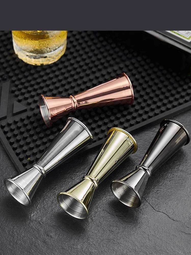 New Dual Shot Stainless Steel Measure Cup Cocktail Shaker Drink Spirit Measure Jigger Kitchen Bar Barware Tools - P12 Hub Europe