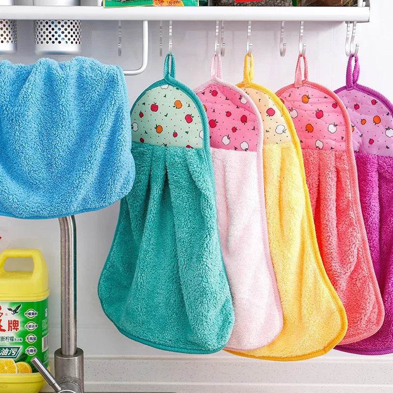 3pcs Coral Fleece Fingertip Towel, Hanging Towel For Wiping Hands, Household Dishwashing Cloths For Bathroom, Bathroom Supplies - P12 Hub Europe
