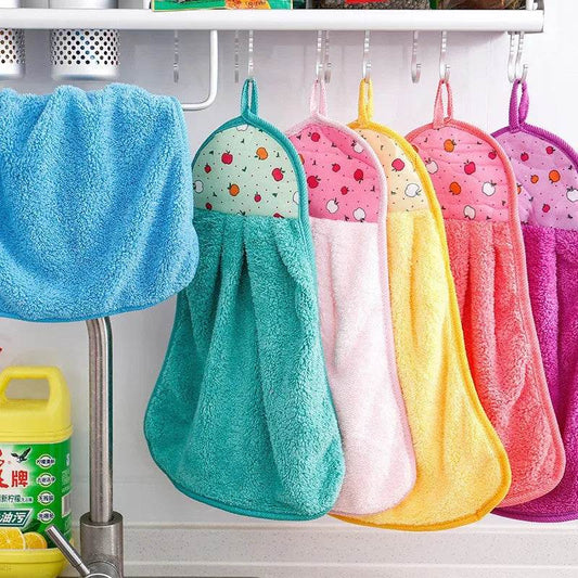 3pcs Coral Fleece Fingertip Towel, Hanging Towel For Wiping Hands, Household Dishwashing Cloths For Bathroom, Bathroom Supplies - P12 Hub Europe