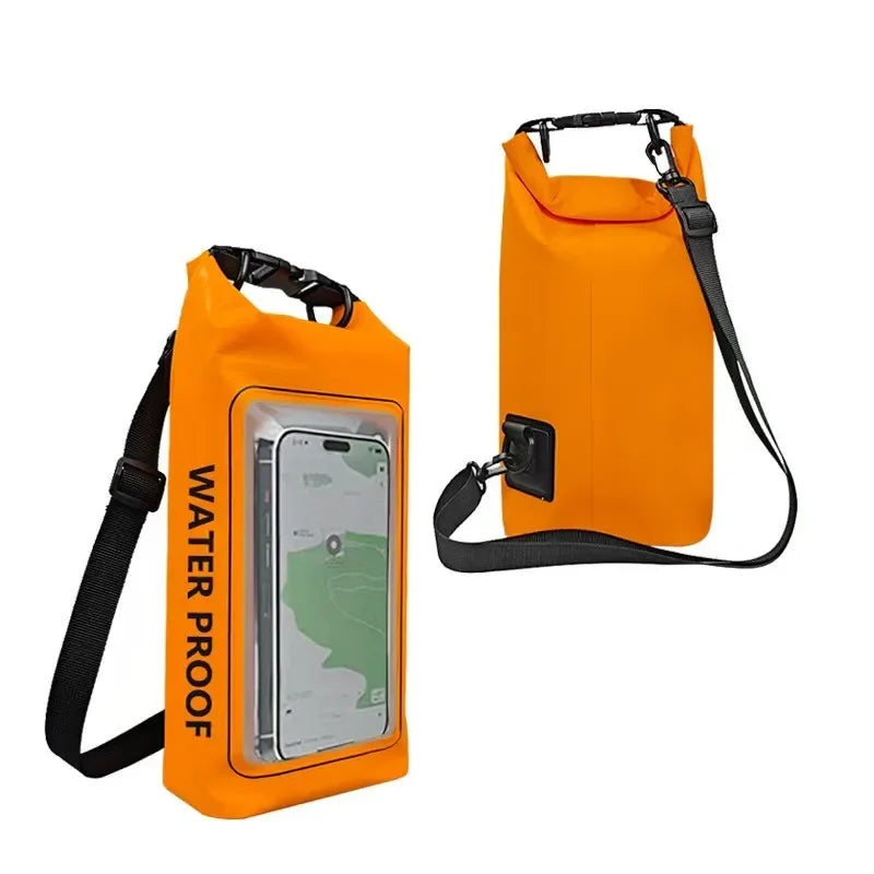 New 2L waterproof bag, outdoor diagonal cross bag, 2-in-1 mobile phone waterproof bag, PVC swimming waterproof bag