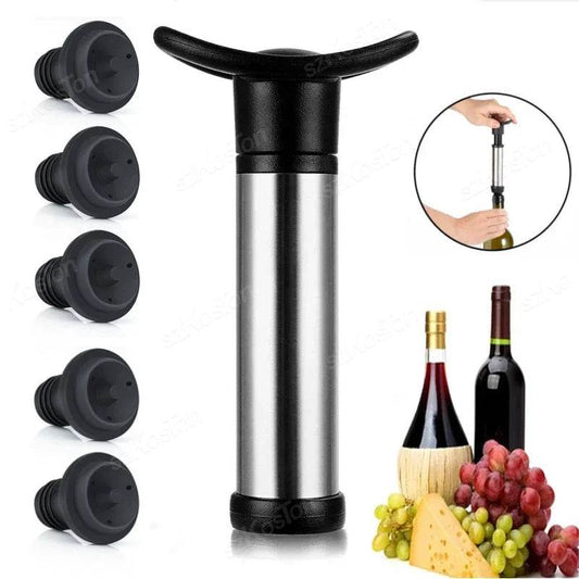 Wine Stopper With Vacuum Pump Bar Accessories Air lock Aerator Rubber Black Bottle Stopper Keep Wine Fresh Saver Sealing - P12 Hub Europe