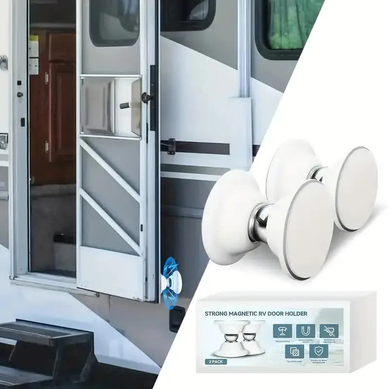 RV travel RV door stopper, travel trailer, camper van (white), RV door stopper magnetic luggage door lock, keep the door open, 1
