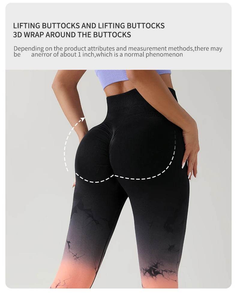 Women's Tie-Dye Seamless Push-Up Leggings - P12 Hub Europe