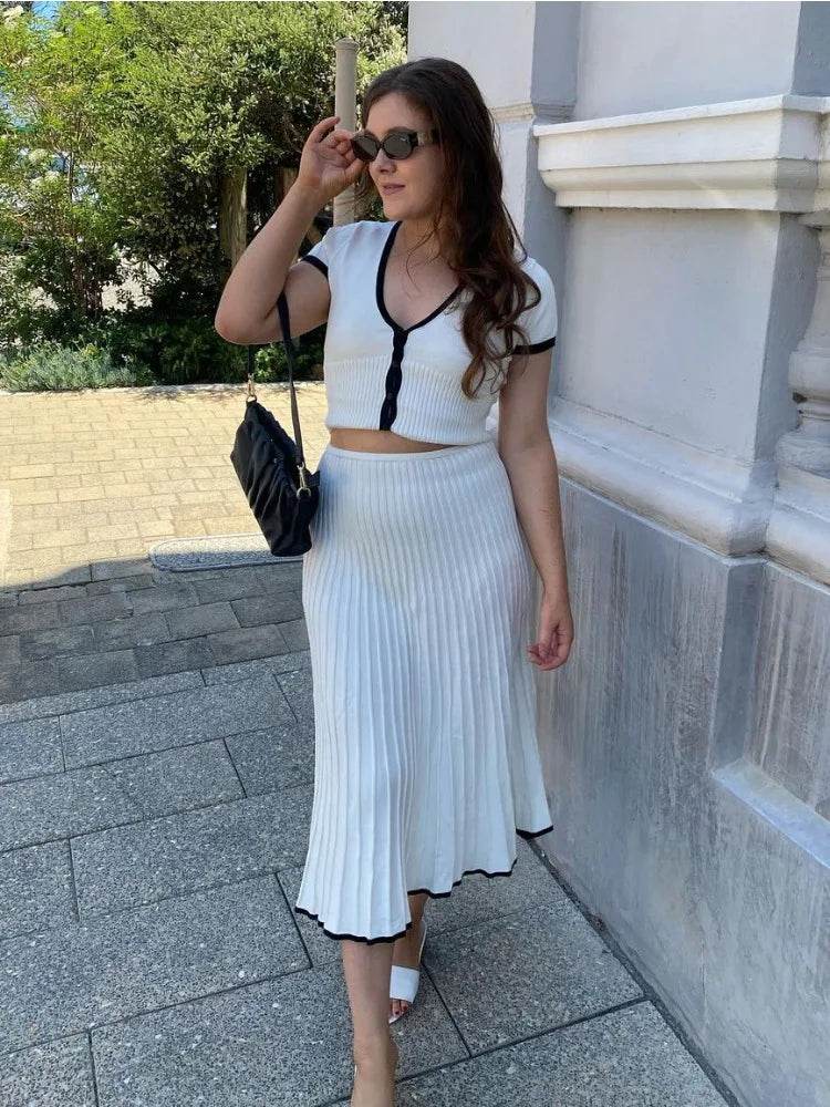 Talenza White Knit Skirt Set - P12 Hub Europe