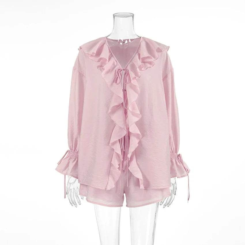 Tornova Ruffled Lace Up Shorts - P12 Hub Europe