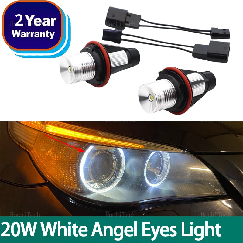 20W Car Lamp Angel Eye DRL Bulb light White for BMW E87 E39 M5 E60 E61 E63 E64 M6 E65 E66 E83 X3 E53 X5