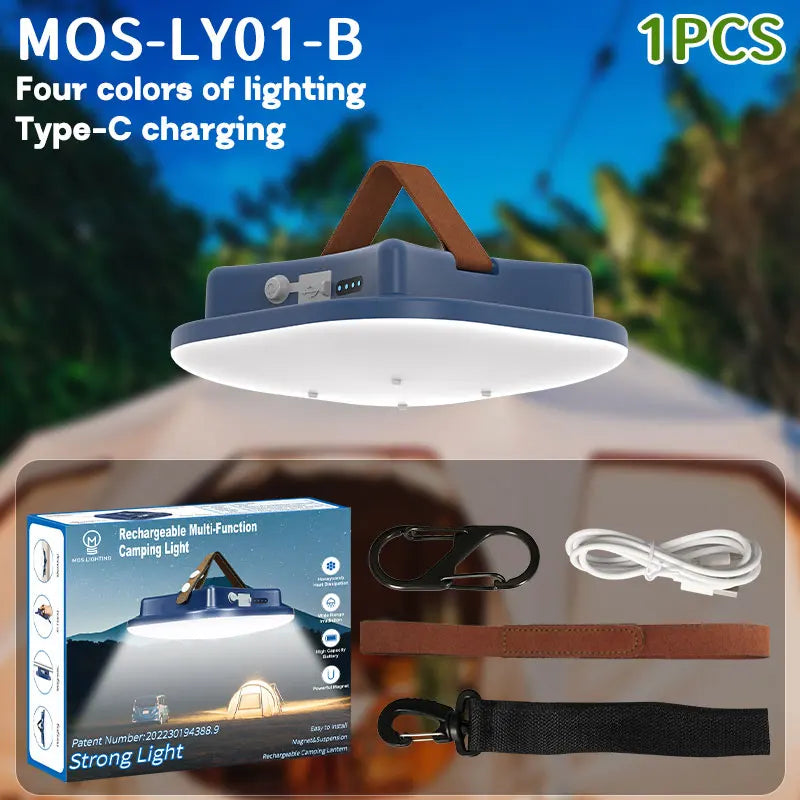 MOSLIGHTING 80W Camping Lantern Portable Flashlights Rechargeable Light IPX65 Waterproof with 4 Modes Dimmable Hanging Tent Lamp