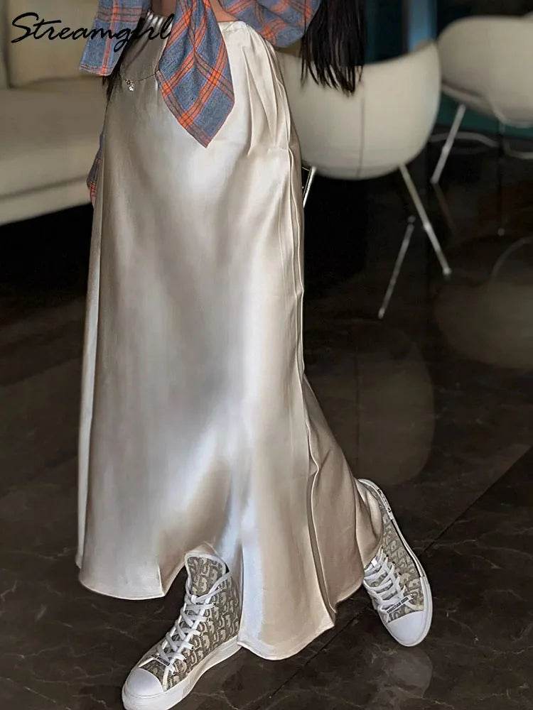 Women's Satin Maxi Skirt - P12 Hub Europe
