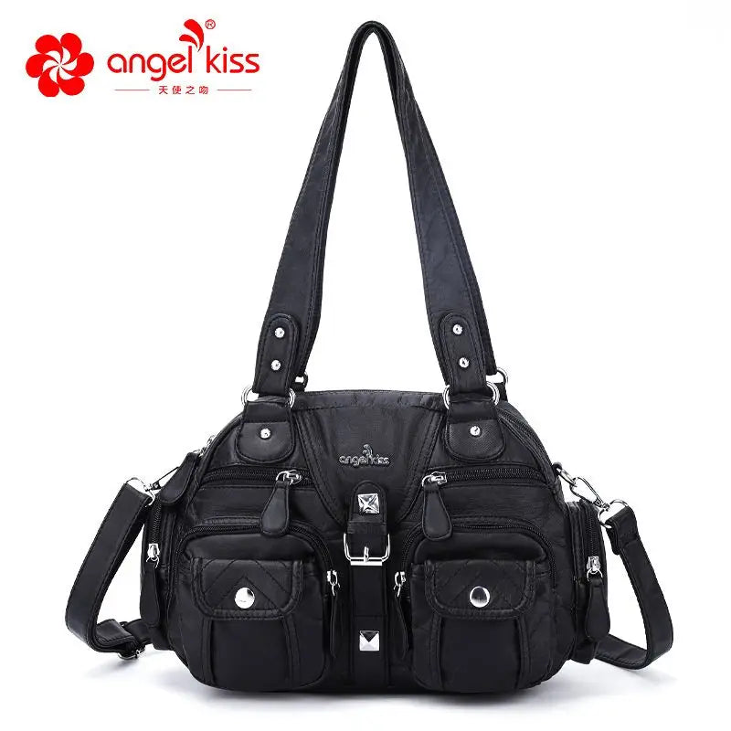 Angelkiss Women Handbags Satchel Top-handle Handbag PU Shoulder Bag Dumpling Pack Give Gifts Shoulder Bags Phone Money Pack
