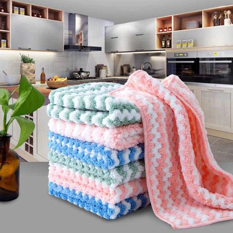 Coral Fleece Dishcloths Thickened Kitchen Cleaning Towel Absorbent Non-stick Oil Microfiber Rag Pan Pot Dish Wipe Cloth - P12 Hub Europe