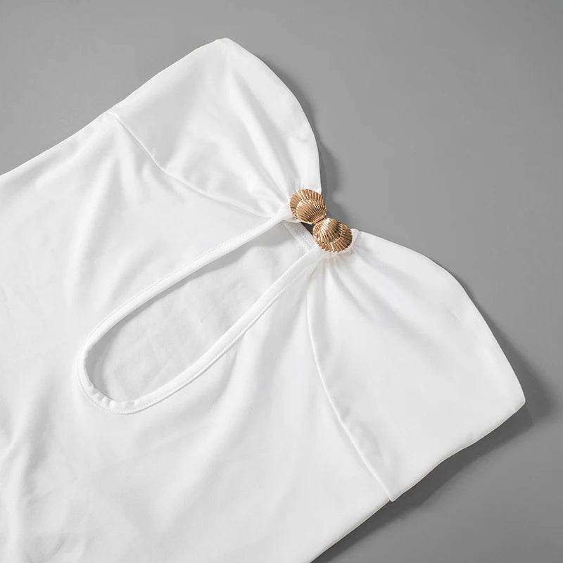Strapless Cutout Maxi Dress - White Y2K Summer - P12 Hub Europe
