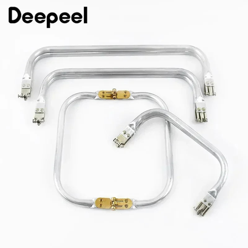 Deepeel 15-30cm Metal Internal Kiss Clasp Purse Frame Cloud Bag Rectangle Pipe Clamps Buckle DIY Handmade Bags Handles Accessory