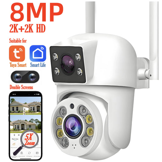 Outdoor Camera 8MP Dual Lens PTZ, AI Detect, Color Night - P12 Hub Europe