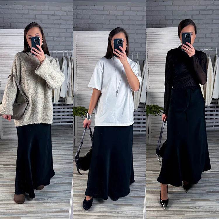 Women's Satin Maxi Skirt - P12 Hub Europe