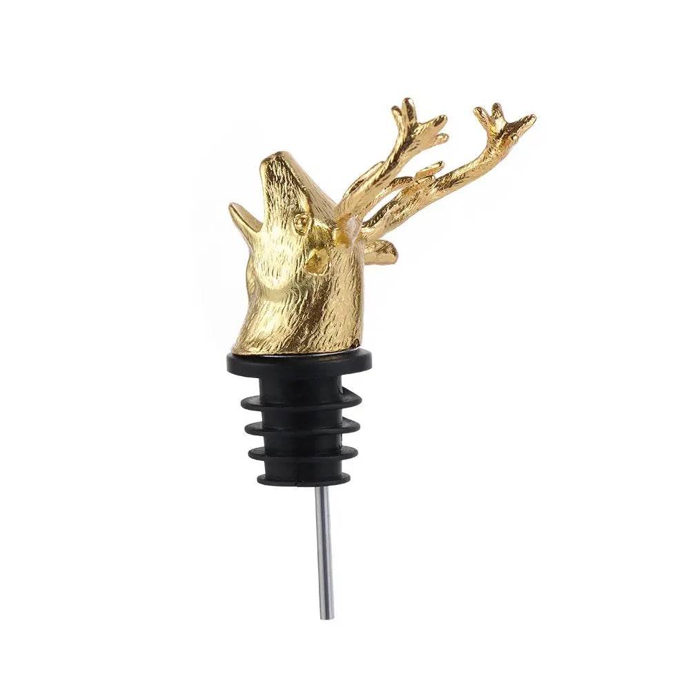 Deer Head Wine Pourer Bottle Stoppers Zinc Alloy Bar Tools Wedding Party Drinks Wine Aerators Kitchen Tool Accessories - P12 Hub Europe
