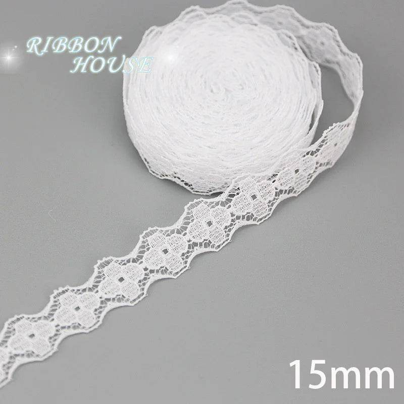 (5 yards/roll) white Lace ribbon fabric Webbing Decoration Lovely gift packing polyester Material - P12 Hub Europe