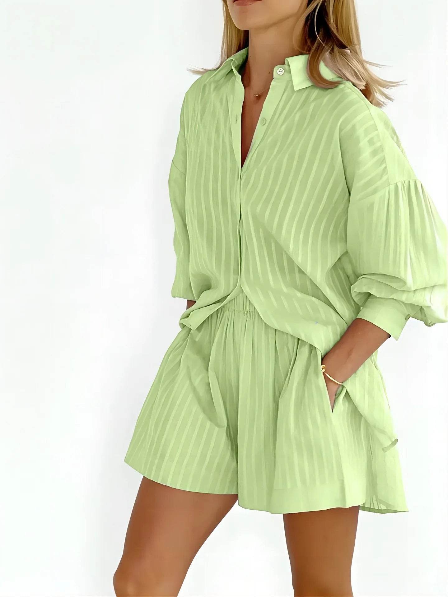 Stripe Cotton Shorts Set - P12 Hub Europe