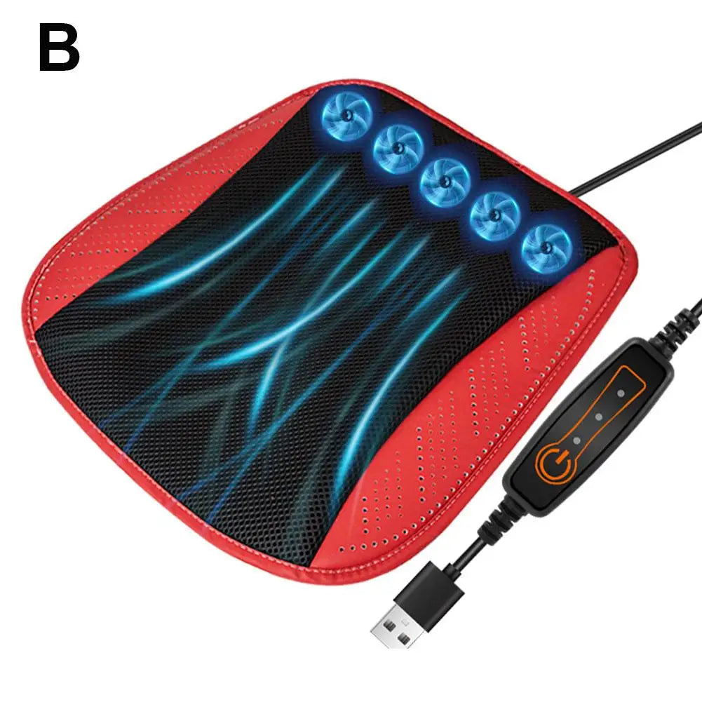 Universal Car Seat Summer Cool Air Seat Cushion With USB Fan Fast Blowing Ventilation Seat Cooling Refrigerated Car Seat