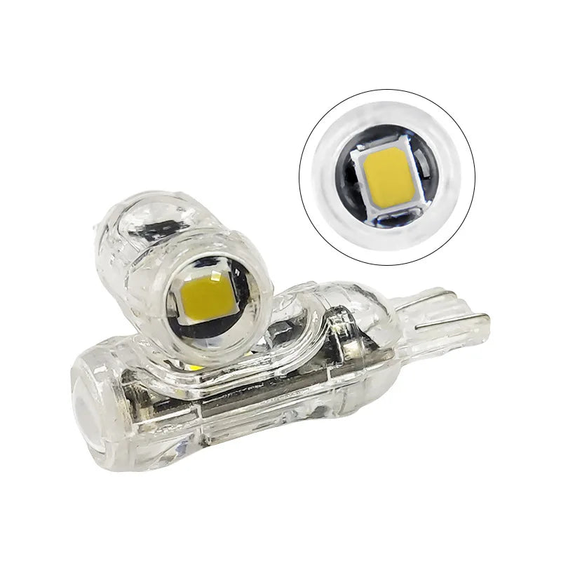 10pcs T10 LED Bulb 2835 5SMD Canbus 168 194 6000K 12V White Car Interior Dome Map Light Clearance Lights Acrylic Transparent