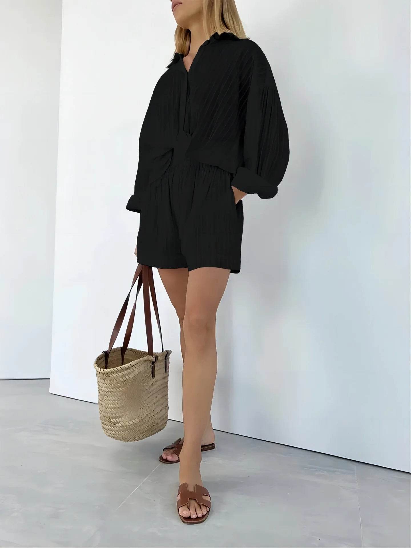 Stripe Cotton Shorts Set - P12 Hub Europe