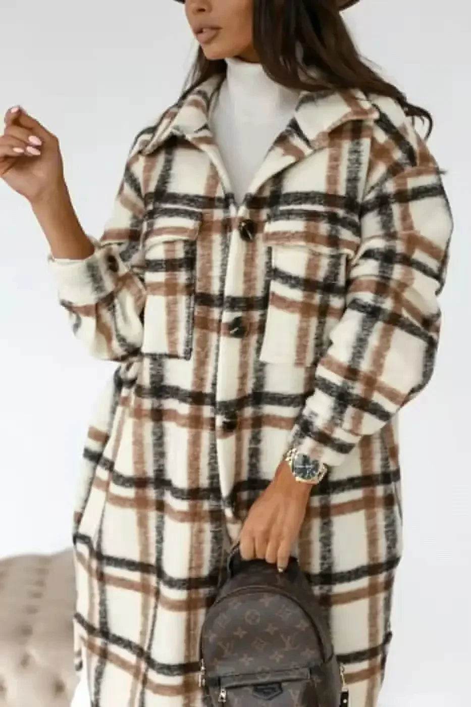 Plaid Wool Blend Shirt Coat - P12 Hub Europe