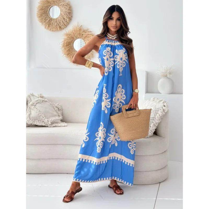 Spaghetti Strap Maxi Dress Elegant Boho Party - P12 Hub Europe