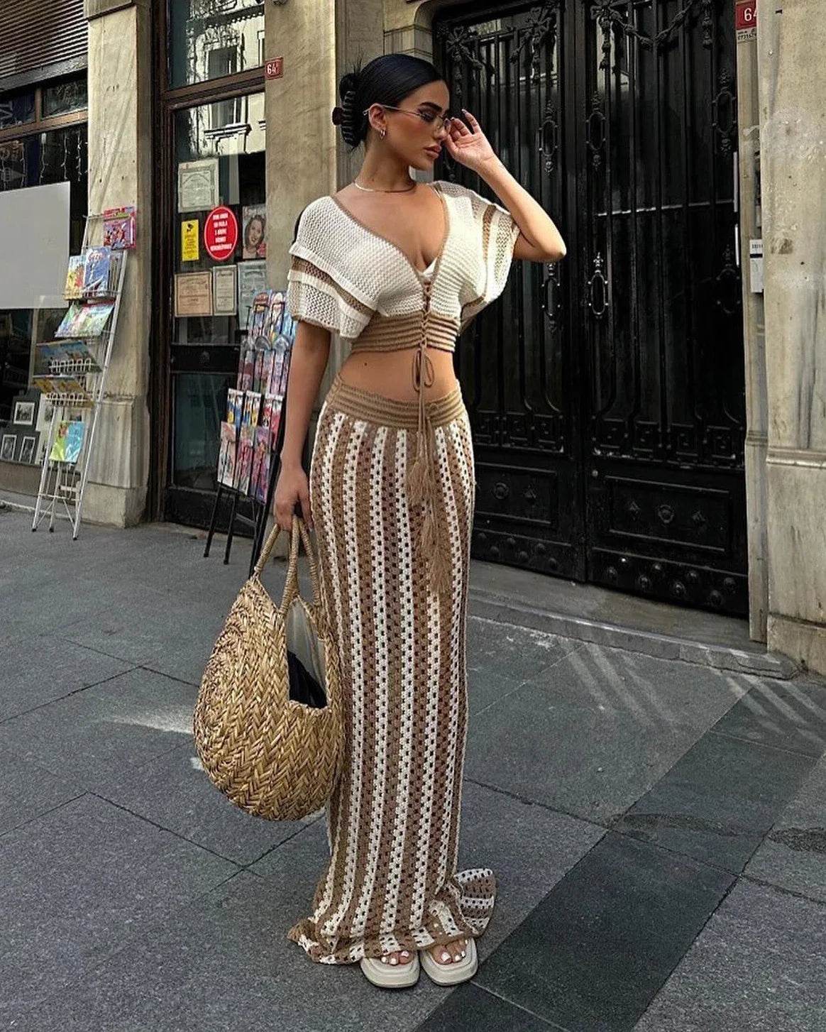 Knitted Vacation Dress Set - P12 Hub Europe