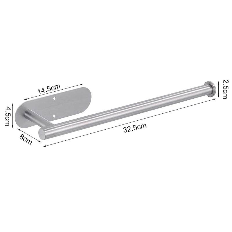 Stainless Steel Paper Towel Holder for Bathroom Kitchen No Punch Wall Mount Tissue Towel Roll Self Adhesive Toilet Storage Rack - P12 Hub Europe