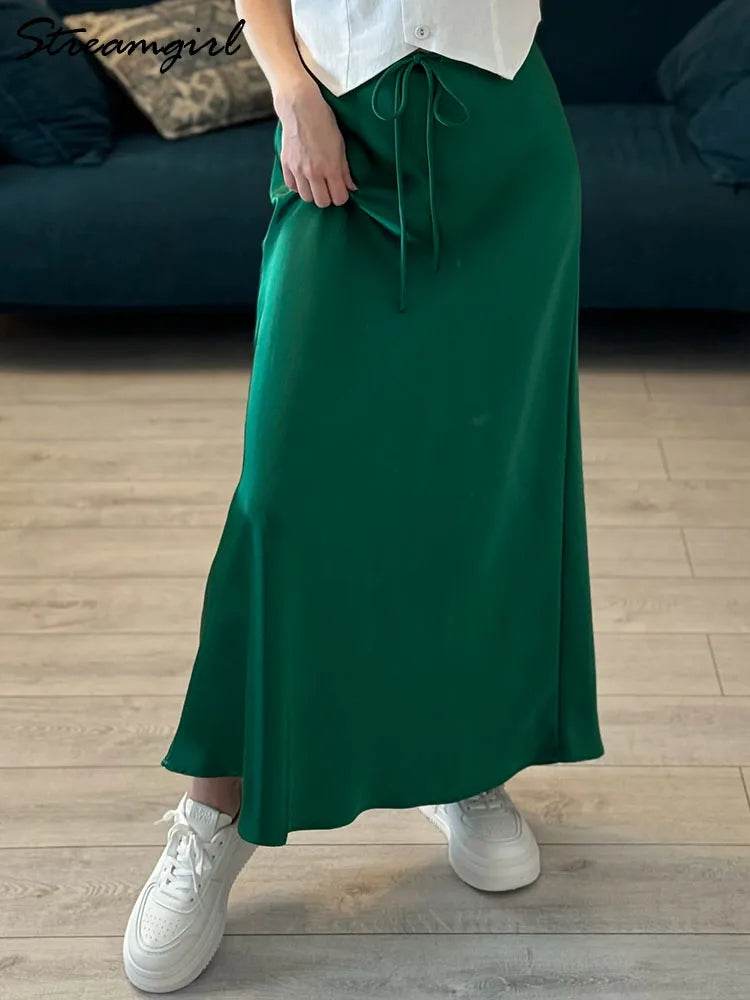 Women's Satin Maxi Skirt - P12 Hub Europe