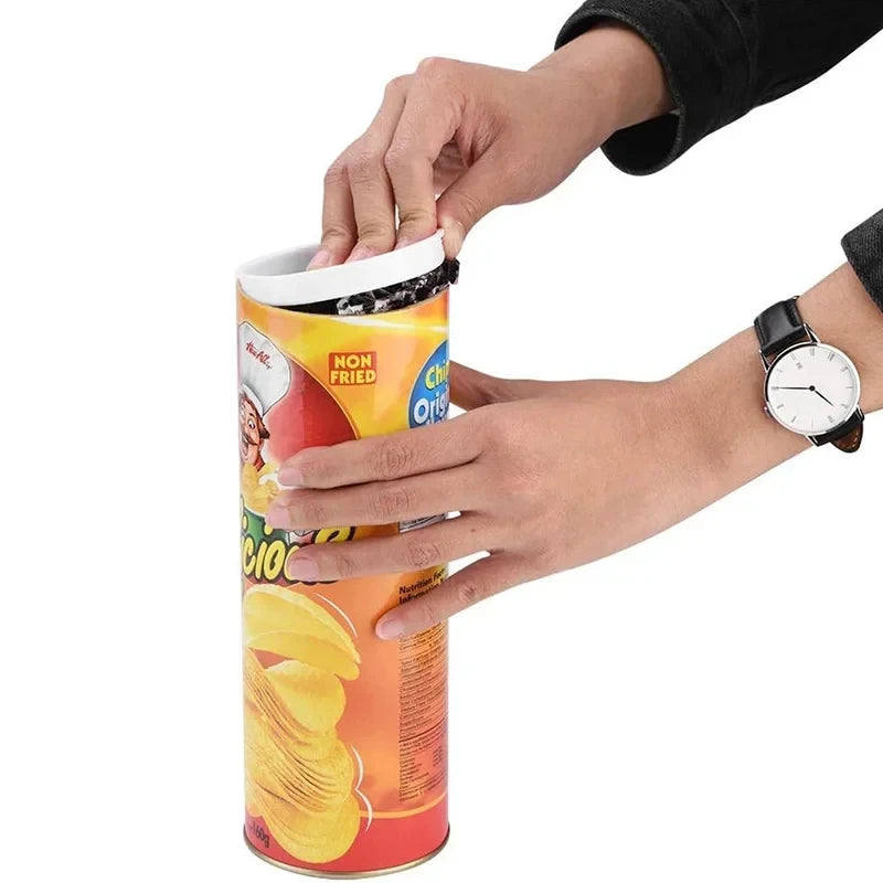 The Potato Chip Snake Can Jump Stage Magic Tricks Spring Snake Toy April Fool Day Halloween Party Jokes in A Can Gag Gift Prank