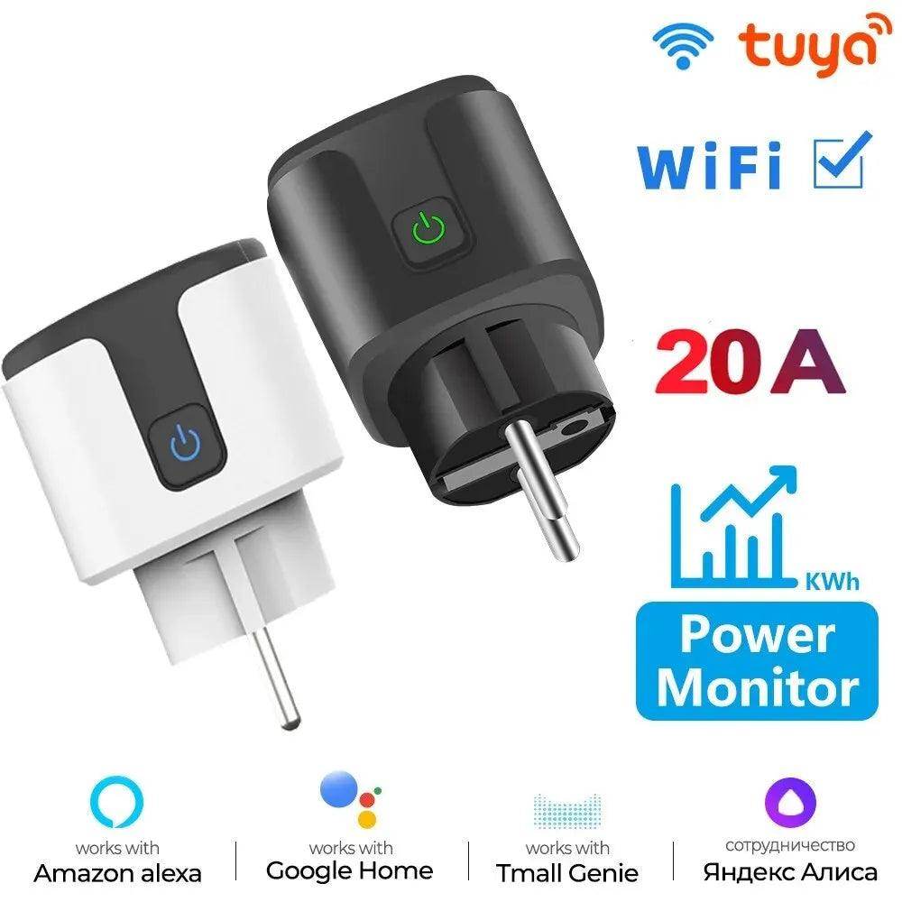 Smart Plug EU WiFi 20A | Tuya App, Power Monitor, Alexa, Google - P12 Hub Europe