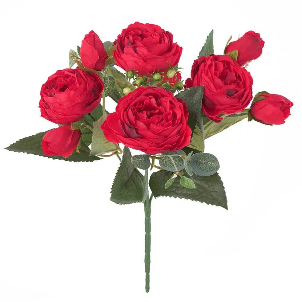 30CM Fake Roses Silk Peony Artificial Flowers Cheap New Year's Christmas Decorations Vase for Home Wedding Bridal Bouquet Indoor - P12 Hub Europe