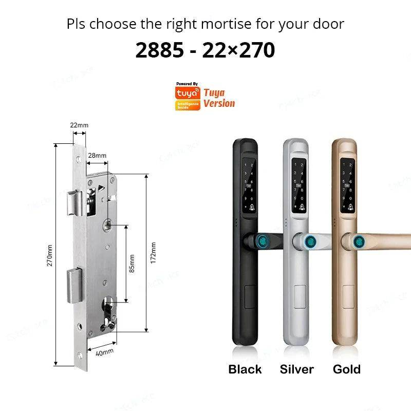 Sliding Door Lock 85/92mm, IP66, Fingerprint, Card, Code - P12 Hub Europe