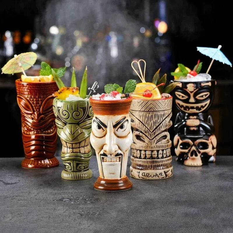 60 Types Ceramic Hawaii Tiki Mugs Creative Cocktail Glasses Beer Glass Martini Glasses Wine Glass Funny Cup Gift for Men - P12 Hub Europe