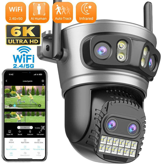 Outdoor Camera 20MP/15MP 4-Lens 10X Zoom, AI Track, Color Night - P12 Hub Europe
